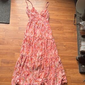 Never worn!!! Jessica Simpson Vibrant Pink and Orange Maxi Dress